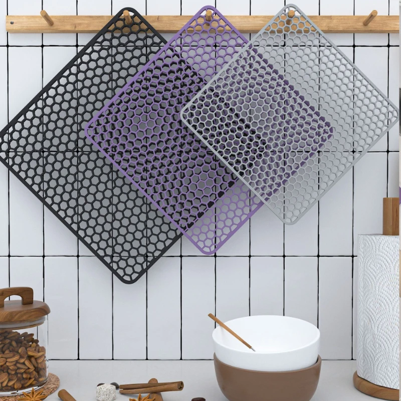 Dish Drying Mats for Kitchen Counter Heat Resistant Mat,Non-Slip Drain  Pad,Pet Bowls Mats,Kitchen Gadgets Kitchen Accessories - AliExpress