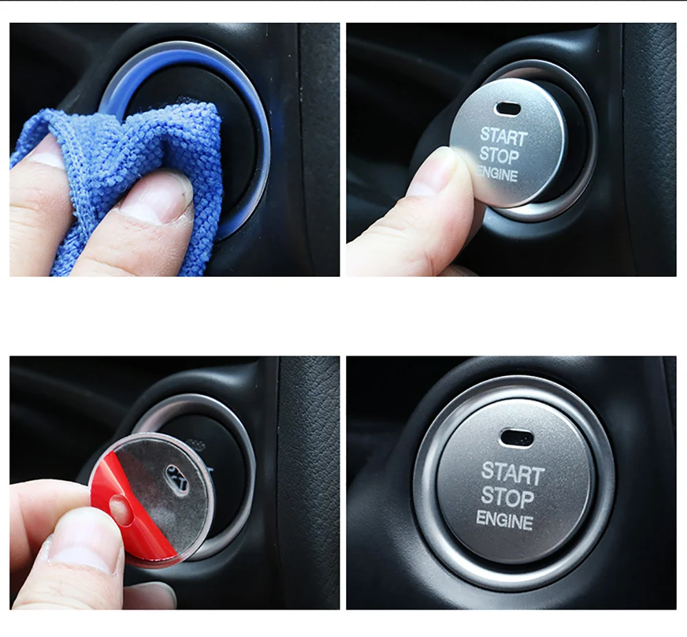 Auto Innen Zündschlüssel Ring Abdeckung Aufkleber Für Mazda CX5 CX3 Axela Atenza Motor Start Stop Schalter Taste Trim Zubehör – Detail 8
