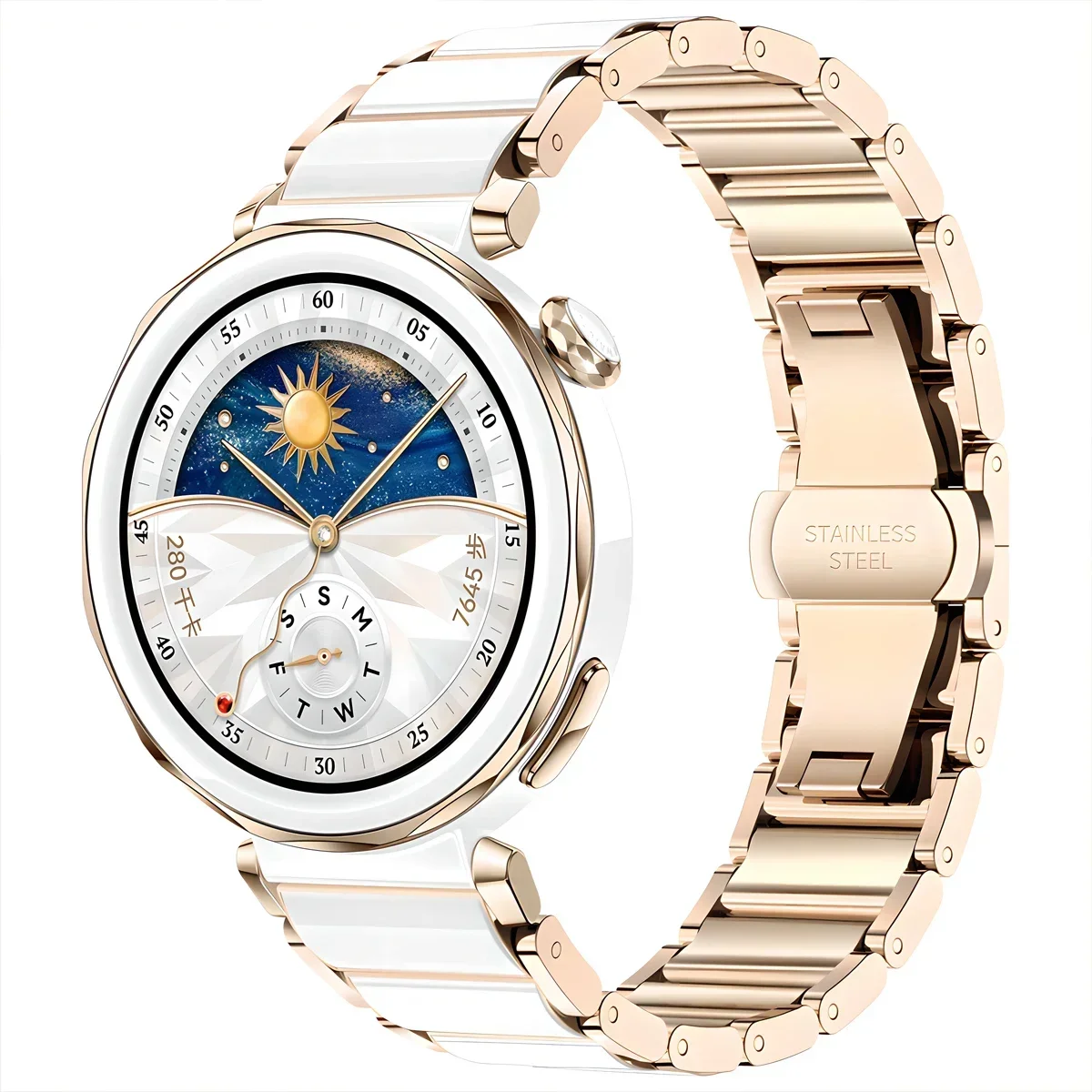 18mm Durable Ceramic Watch Strap with Metal Butterfly Buckle