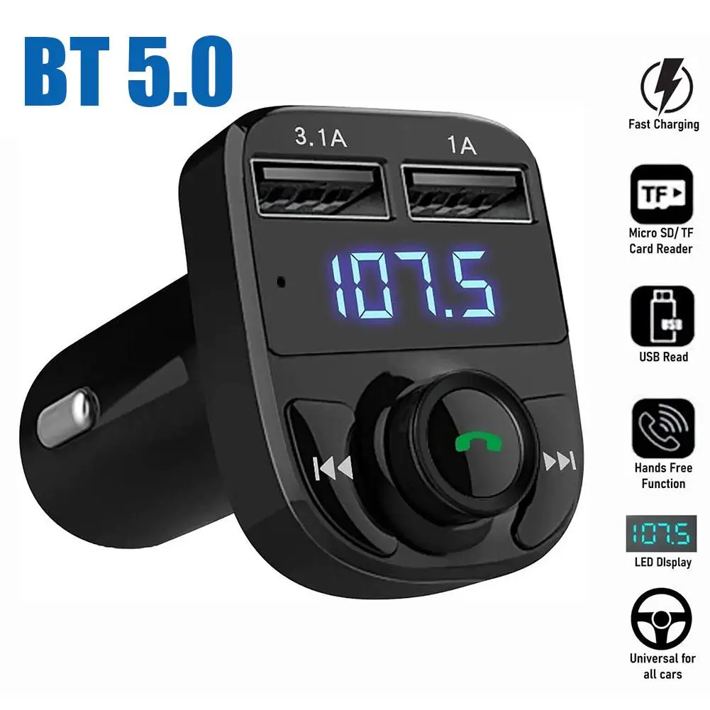 Car Wireless Bluetooth 5 Dual USB Car Charger Transmitter Bluetooth Audio Modulator MP3 Player Audio Receiver Car Accessories
