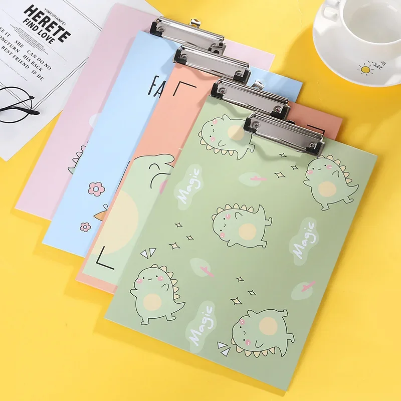 Creative Cartoona4 Paperboard Clip Multifunctional Thickened File Folder Clip Student Stationery Writing Pad Office Supplie