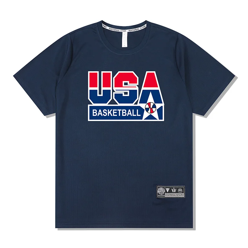 thumbnail image 1 of Camiseta holgada de manga corta con estampado de letras para hombre, para correr, al aire libre, baloncesto, gimnasio, verano, secado rápido, fitness, culturismo, 2023, 1 of 5