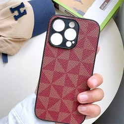 Luxury Geometric Triangular Pattern PU Leather Shockproof Phone Case - iPhone 12 Pro (JH)