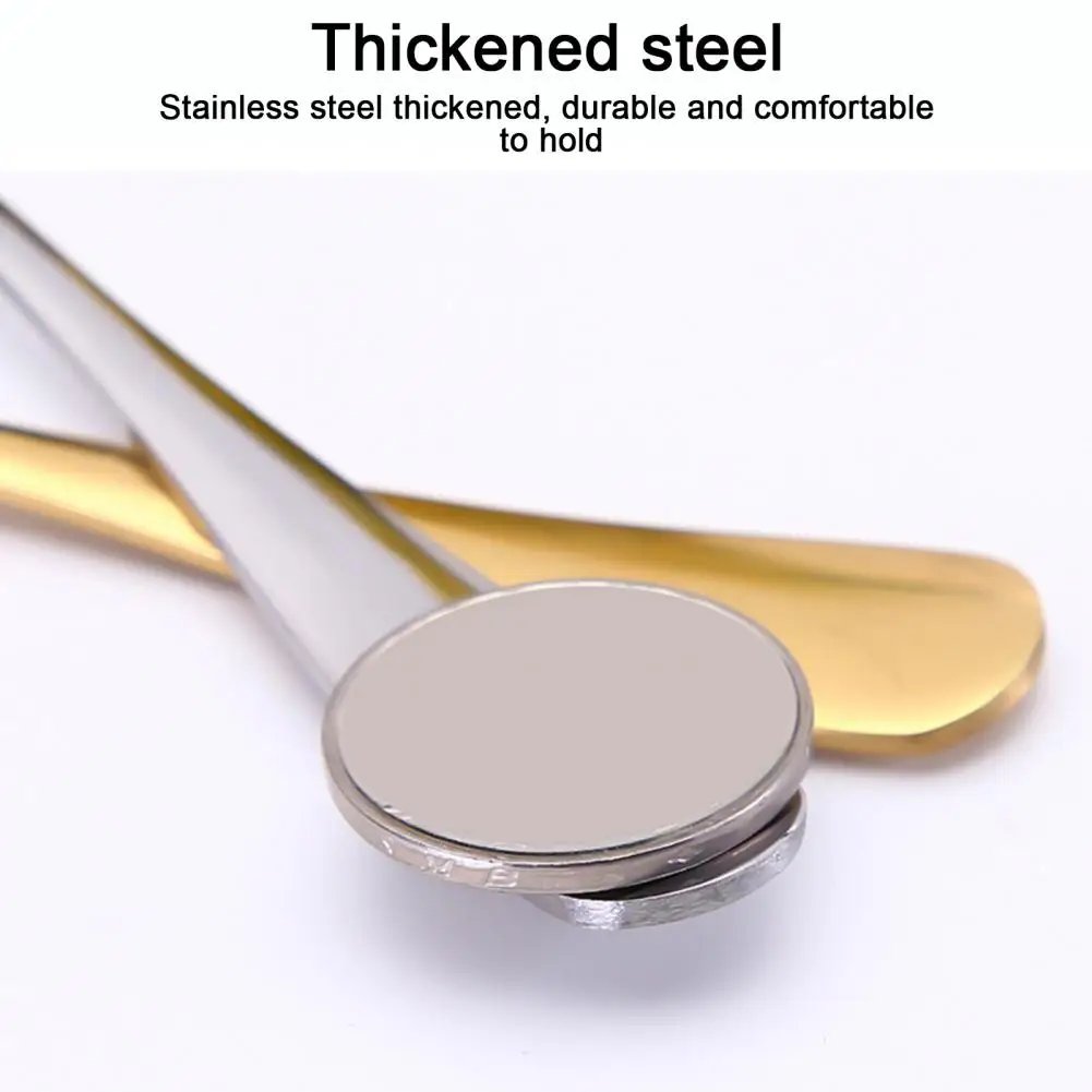 

Easy-to-clean Stainless Steel Spoons Colorful Stainless Steel Gourd Spoon for Desserts Soups Salads Long Handle for Coffee