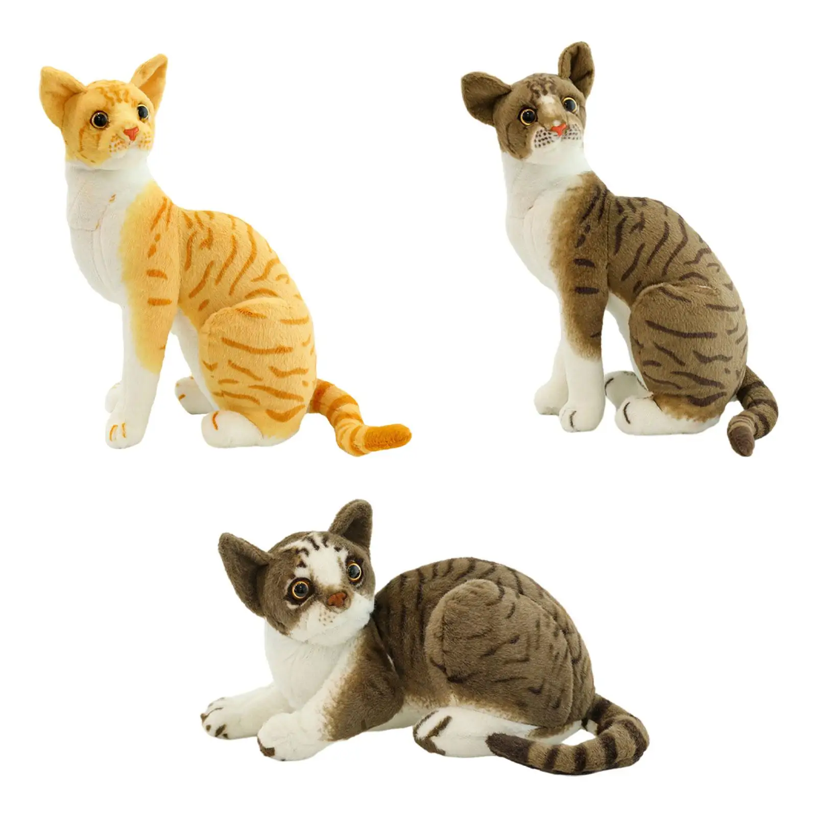 

Stuffed Doll Gifts Soft Realistic Cats Plush Toys for Home Kids Room Couch
