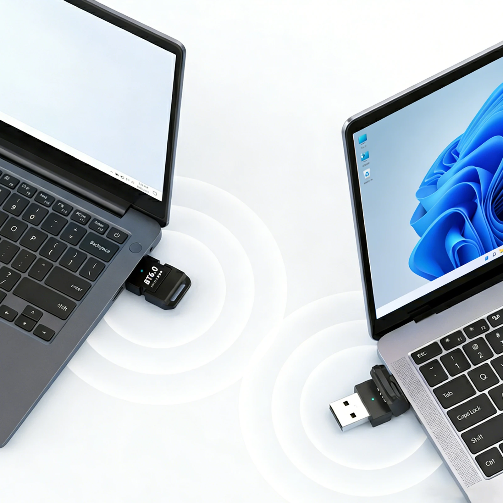USB BT 어댑터 플러그 앤 플레이 BT 6.0 동글 수신기는 헤드폰, 키보드, 마우스, 스피커, 프린터용으로 Windows 8.1/10/11을 지원합니다.