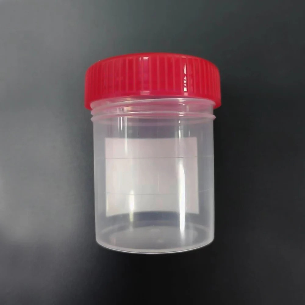 5pcs Urine Collection Sample Cup Specimen Bottle Container 60ML Plastic Cup Container for Use Disposable Urine