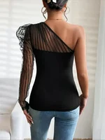 Melody Mesh Stitching Long Sleeve Top 2