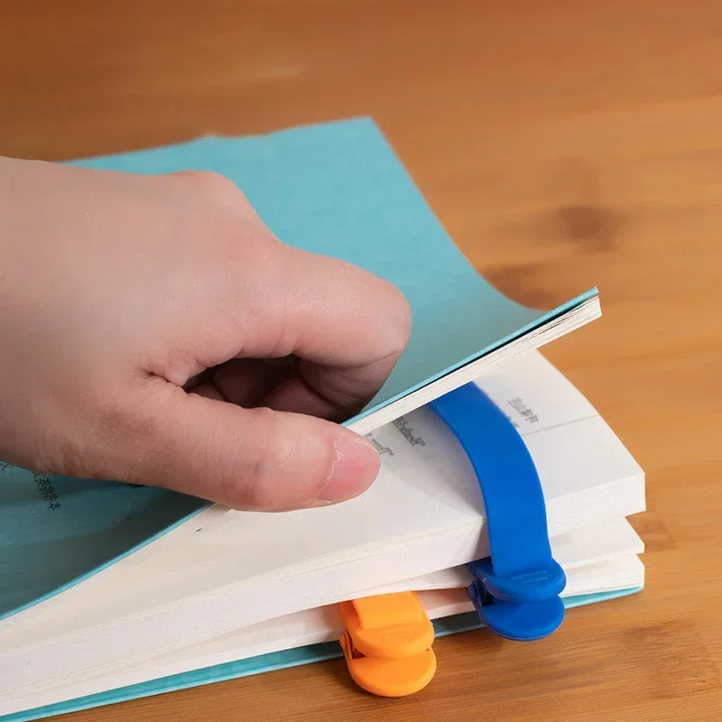 Silicone Bookmark Bookmarks Stationery Supplies Soft Silicone Bookmark Clip Color Page Divider Creative Buckle Automatically Follow School Office