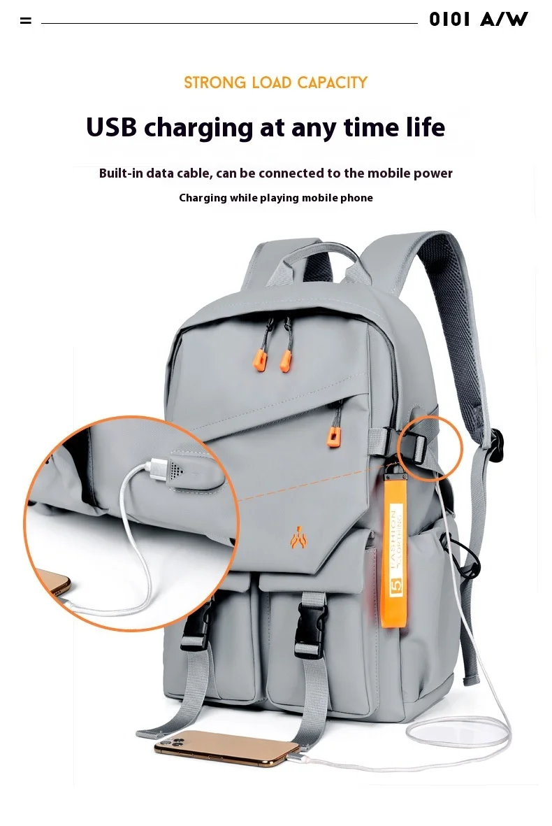 Business Men's Waterproof And Scratch Resistant Backpack Large Capacity Casual Trendy Sports Computer Bag Student Travel Backpack_ipsvogv.com