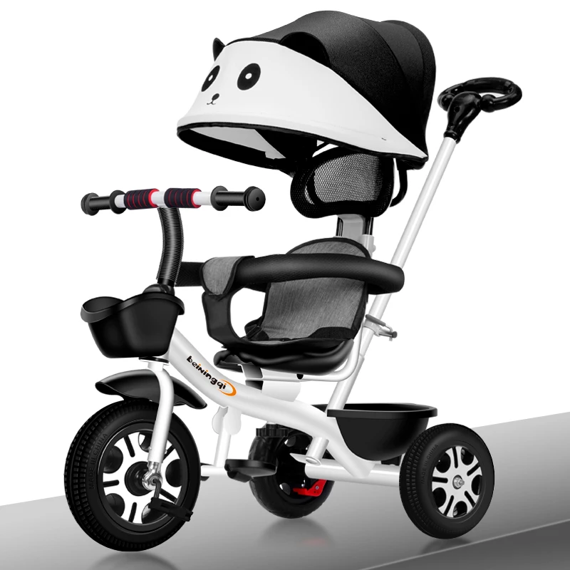 Baby Tricycle Bike Three Wheels Baby Tricycle Stroller Children Bicycle Hand Push With Storage Basket For 6month-6years old