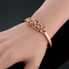 Cubic Zircon Heart Bracelet Bangle For Women Copper Hand Jewelry Rose Gold Color Accessories 4