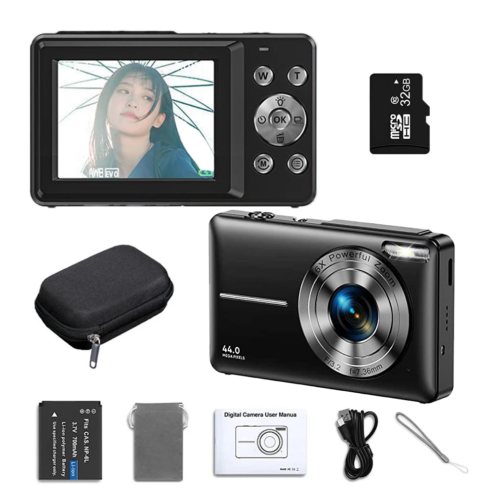 

New child digit Camera 2.4 inches HD 1080P Rechargeable Cameras with 16x Zoom Compact Camera 44MP Cameras for Girls camera digit