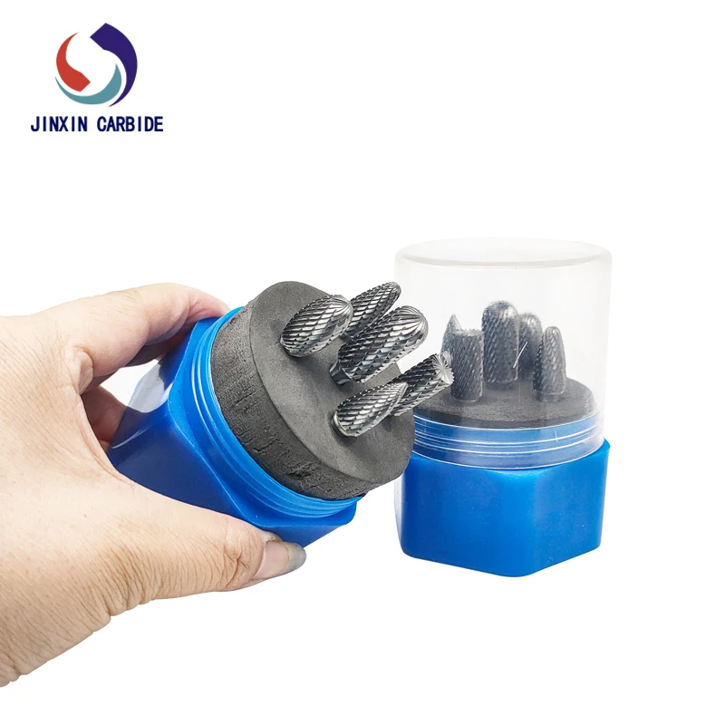 5pcs Rotary Burrs Tungsten Carbide Steel Rotary Files Burr Set 6mm Shank 10-12mm Cutting Head Diameter Metalworking Tool