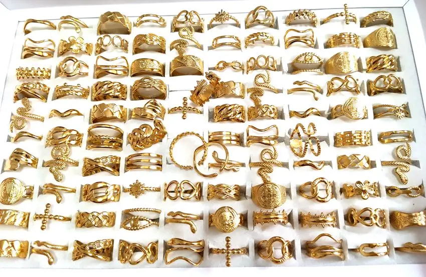 Großhandel 25 stücke offene stapelbare Ringe Edelstahl Hochzeits schmuck – Detail 13