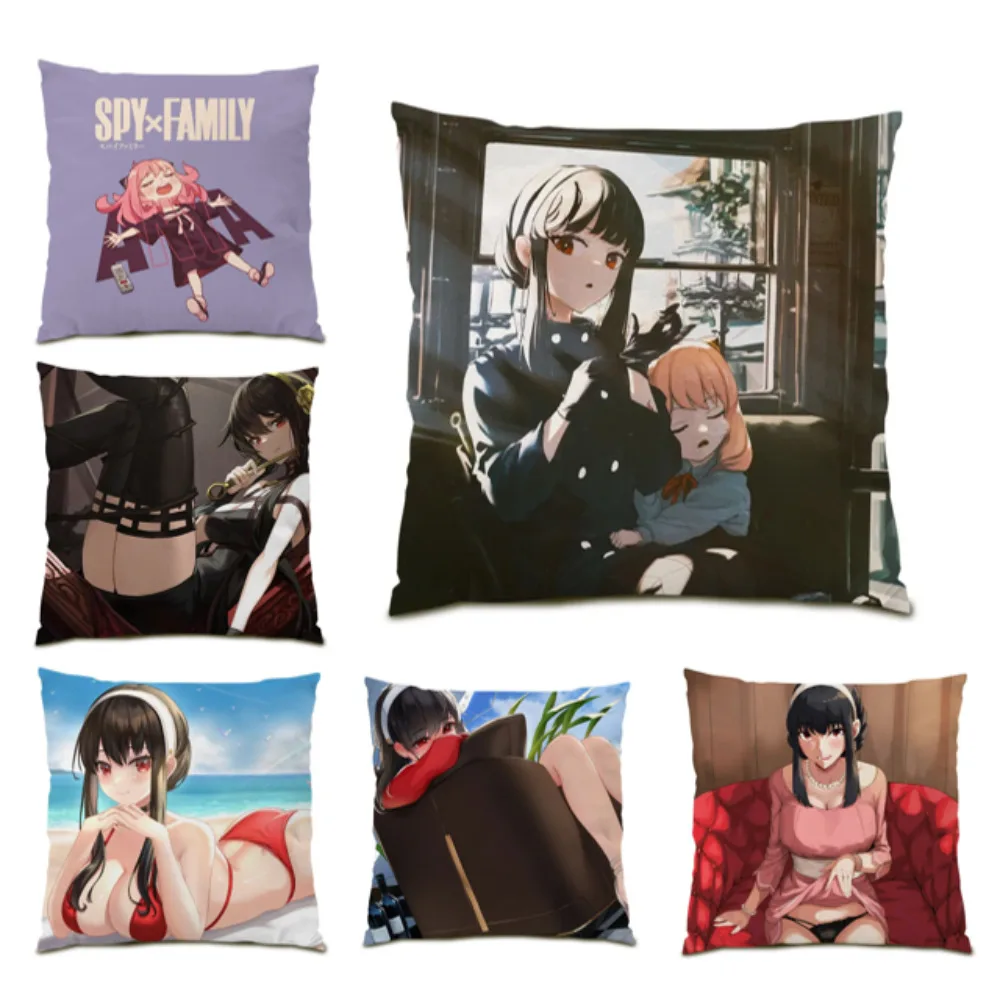 

Cushion Cover Anime SPYxFAMILY Pillow Case Yor Forger Anime Girl Pillow Cover Cartoon Character for Anime Fans Living Room B0172