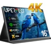 UPERFECT 16"4K Portable Monitor 1200 Nits 3840x2400 IPS Laptop Gaming Screen 1500:1 USB C HDMI Computer PC Display With Speakers