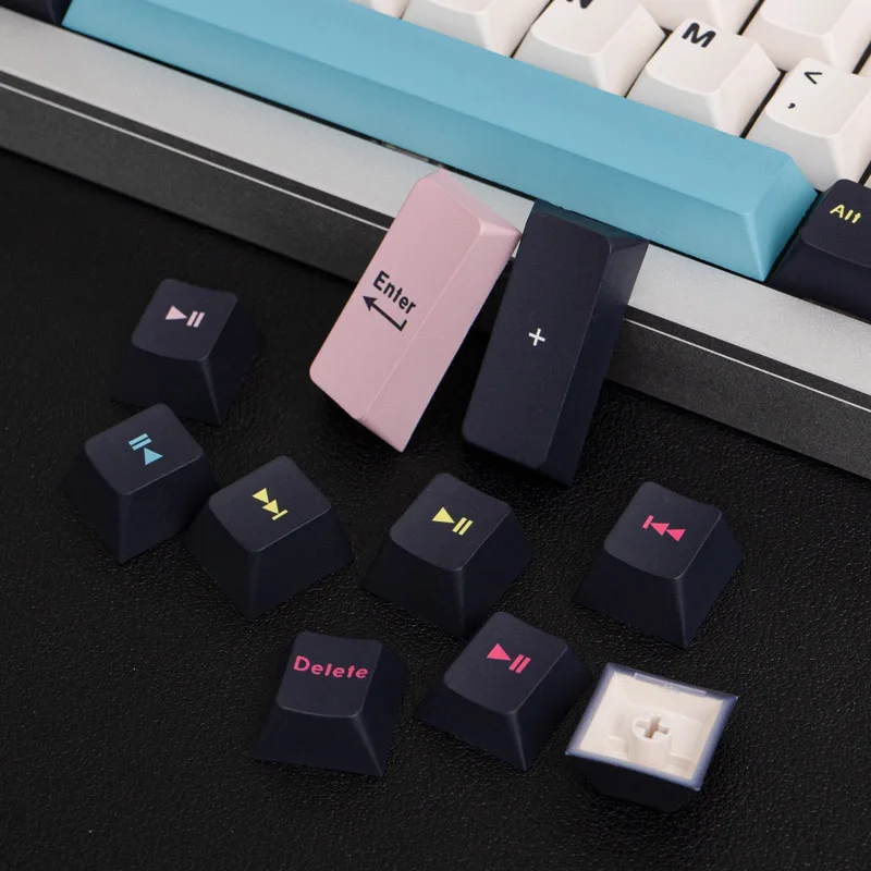 Gmk-grande Pbt Keycap Grupo Futuro Funk Conjunto Grande Perfil de Cereja Dye-sub Inglês Custom Personality Keycaps 61 64 68 - Imagem 5