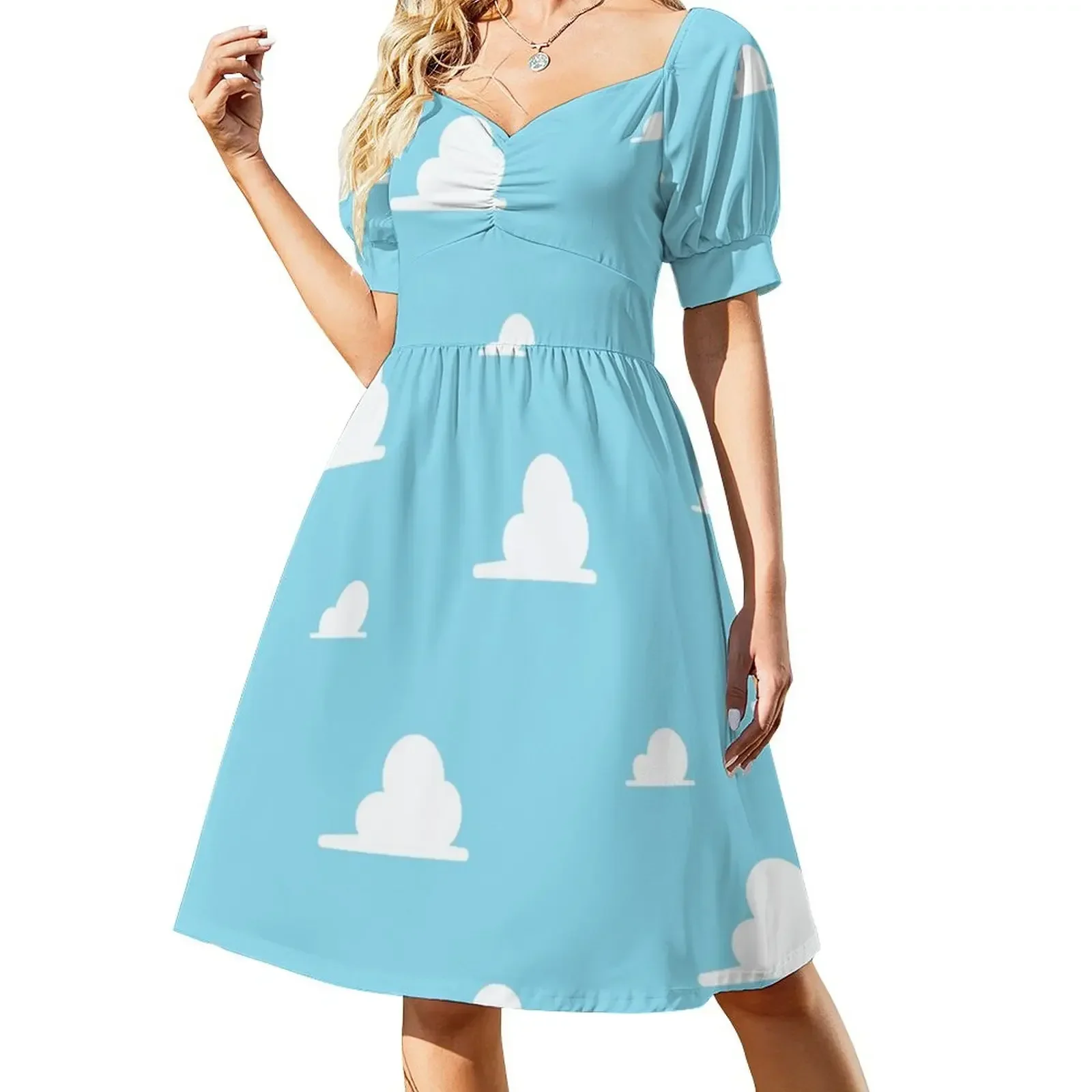 thumbnail image 1 of Vestido de manga corta Little Clouds, vestido de fiesta de lujo para mujer, vestidos elegantes, conjuntos de playa para mujer, 1 of 7