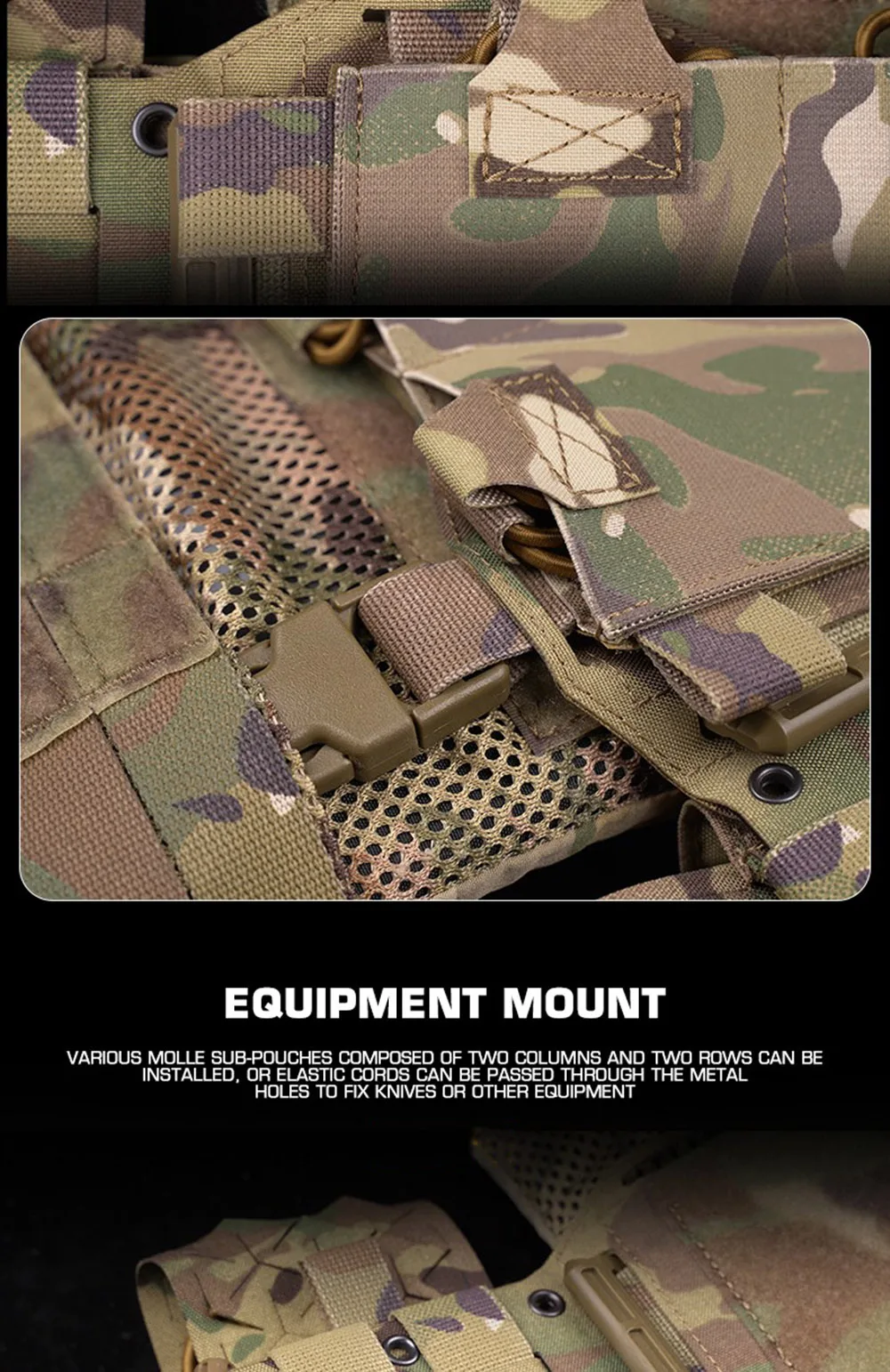 Description Picture 6 of item2PCS MOLLE Expansion Wing Tactical Vest Plate Carrier Expander Mounting Platform Knives Pouches Holder MK5 Chest Rig Accessories