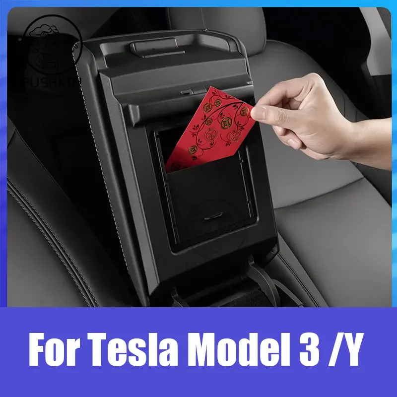 

Car Armrest Hidden Storage Box For Tesla Model 3 Y 2020-2022 Accessories Interior Modification Car Supplies