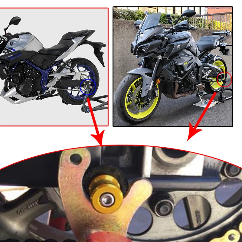 2023 Új Logó Motorbicikli swingarm spools CNC 6mm Sólyapálya-csúsztatógerenda állvány csavarok számára YAMAHA MT10 MT-10 2016-2021 MT10 SP 2022 kiegészítők