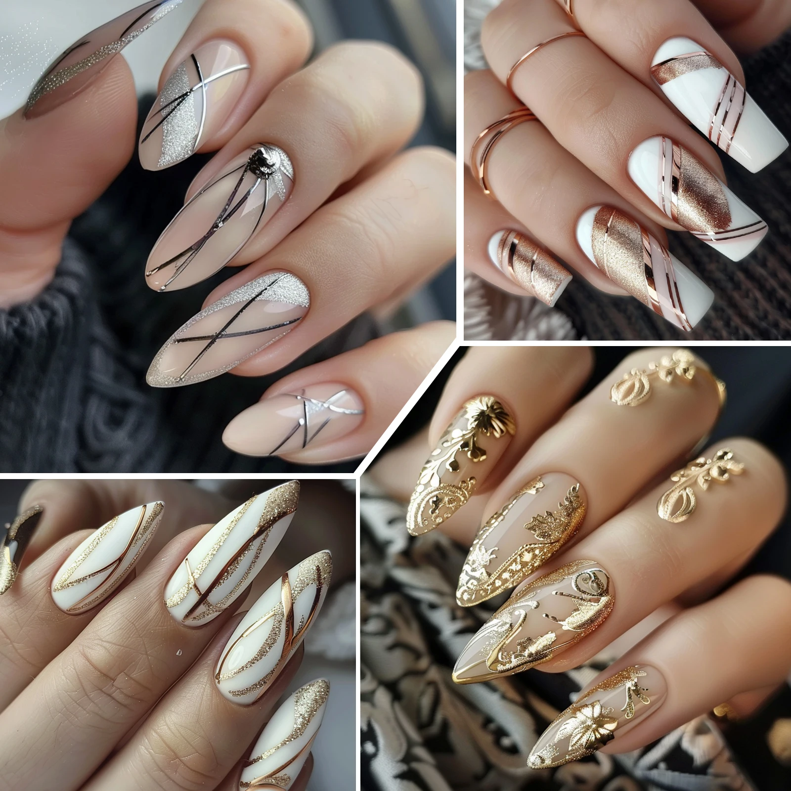 Gold Silver Metallic Chrome Mirror Effect Nail Gel Polish