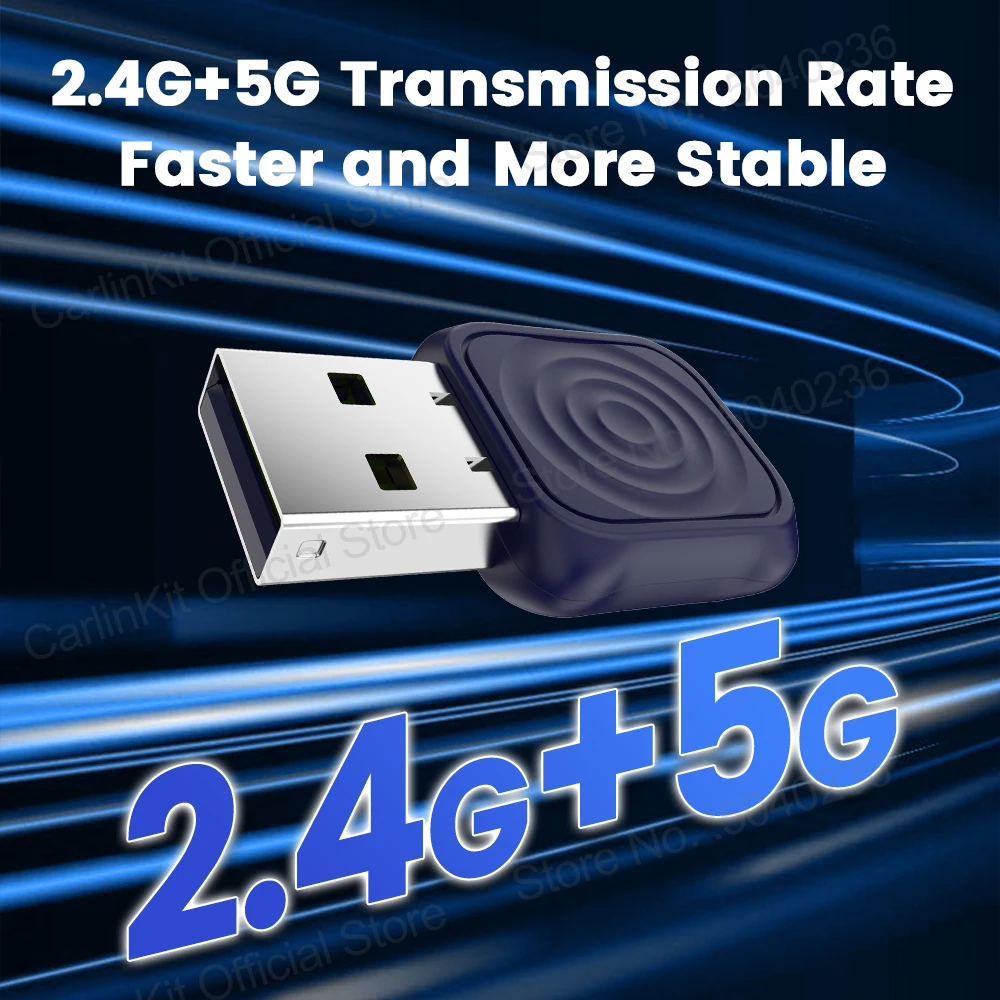 محول لاسلكي صغير Ultra CarlinKit 5.0 لـ CarPlay ال...