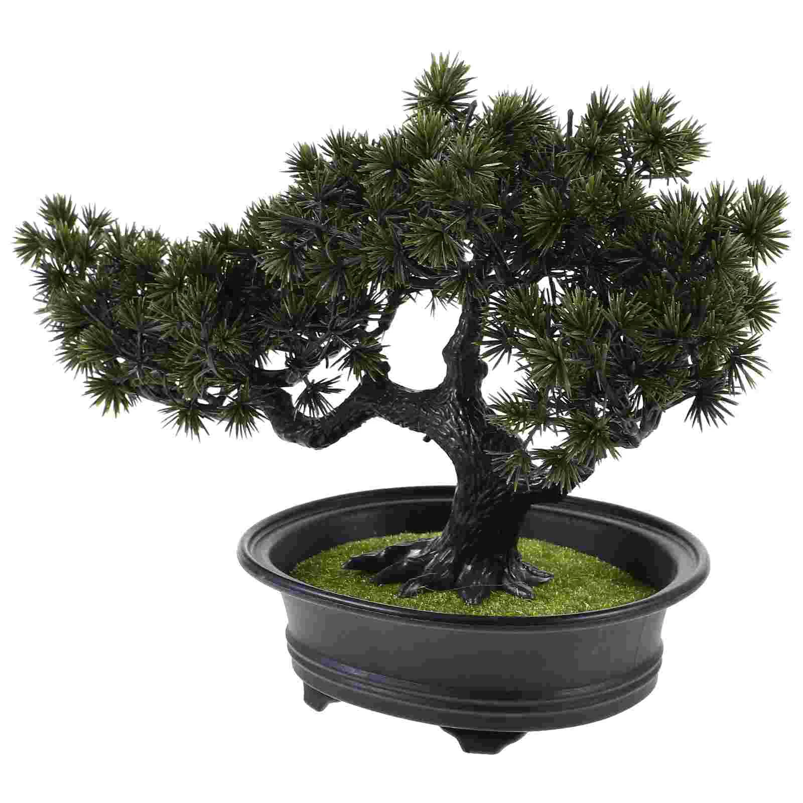 

Simulated Bonsai Faux Potted Plant Desk Fake Tree Pine Plants Mini Grass Model Ornament