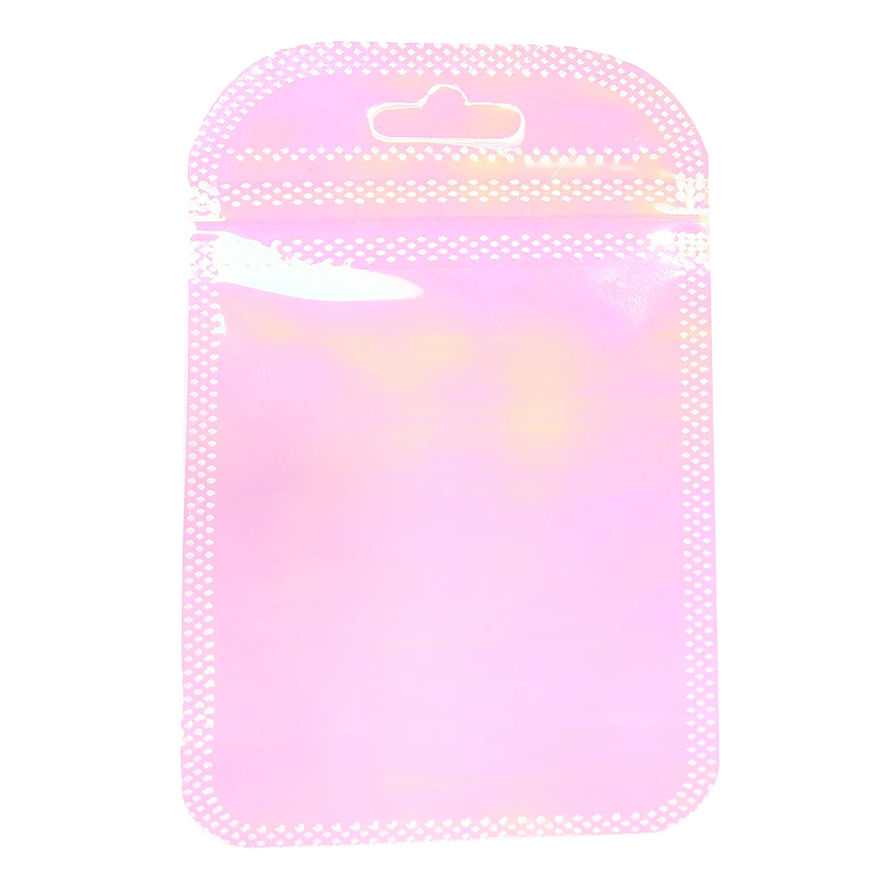 20-100pcs Holographic Ziplock Bags Iridescent Composite Self Sealing Pouches For Jewelry Nail Art Gift Packaging Storage Supply