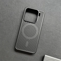 Honeycomb Breathable Magnetic Silicone Bumper Case - Hollow Solid Color Design for Xiaomi Mi 15 (SR CX Black)