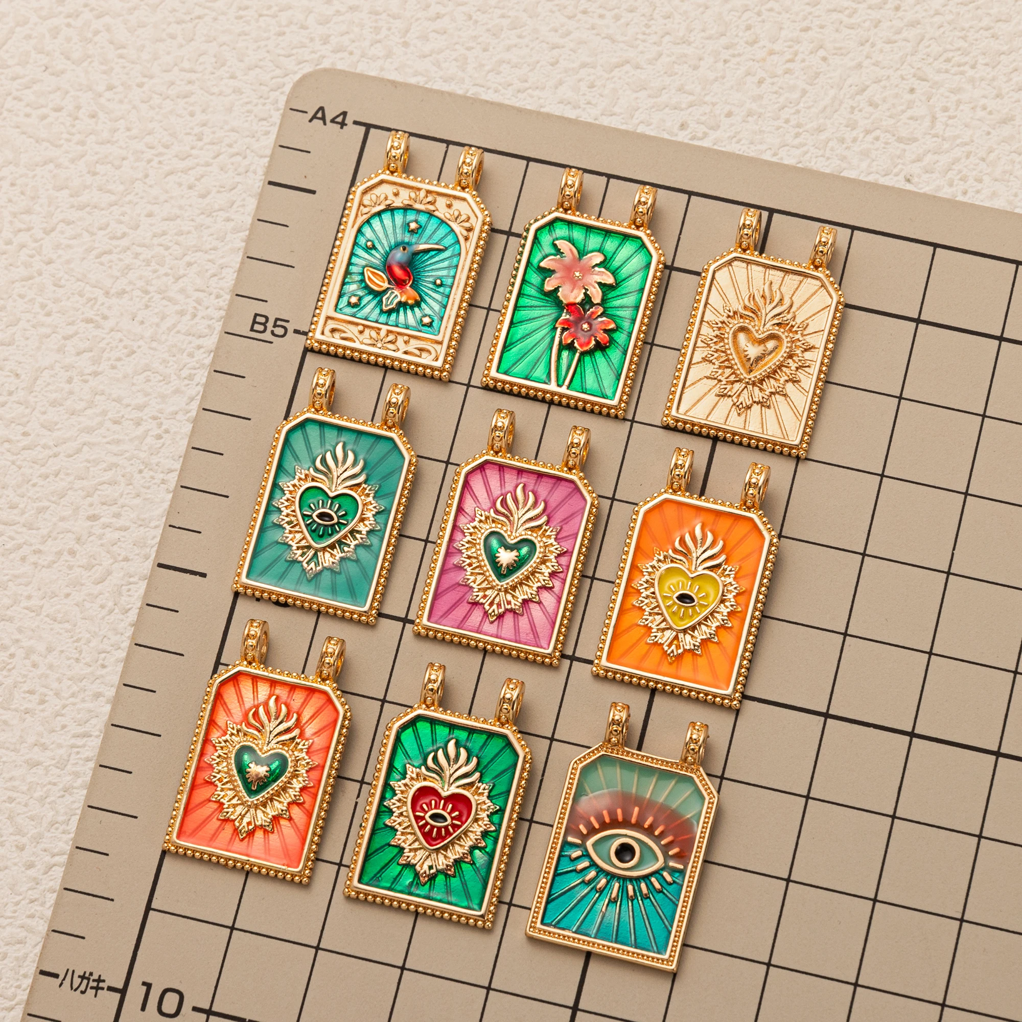 Retro Tarot Karte Halskette TAROT Tropf Öl Quadrat Anhänger Sonne Mond Liebe Welt Schlüsselbein Kette Weiblich