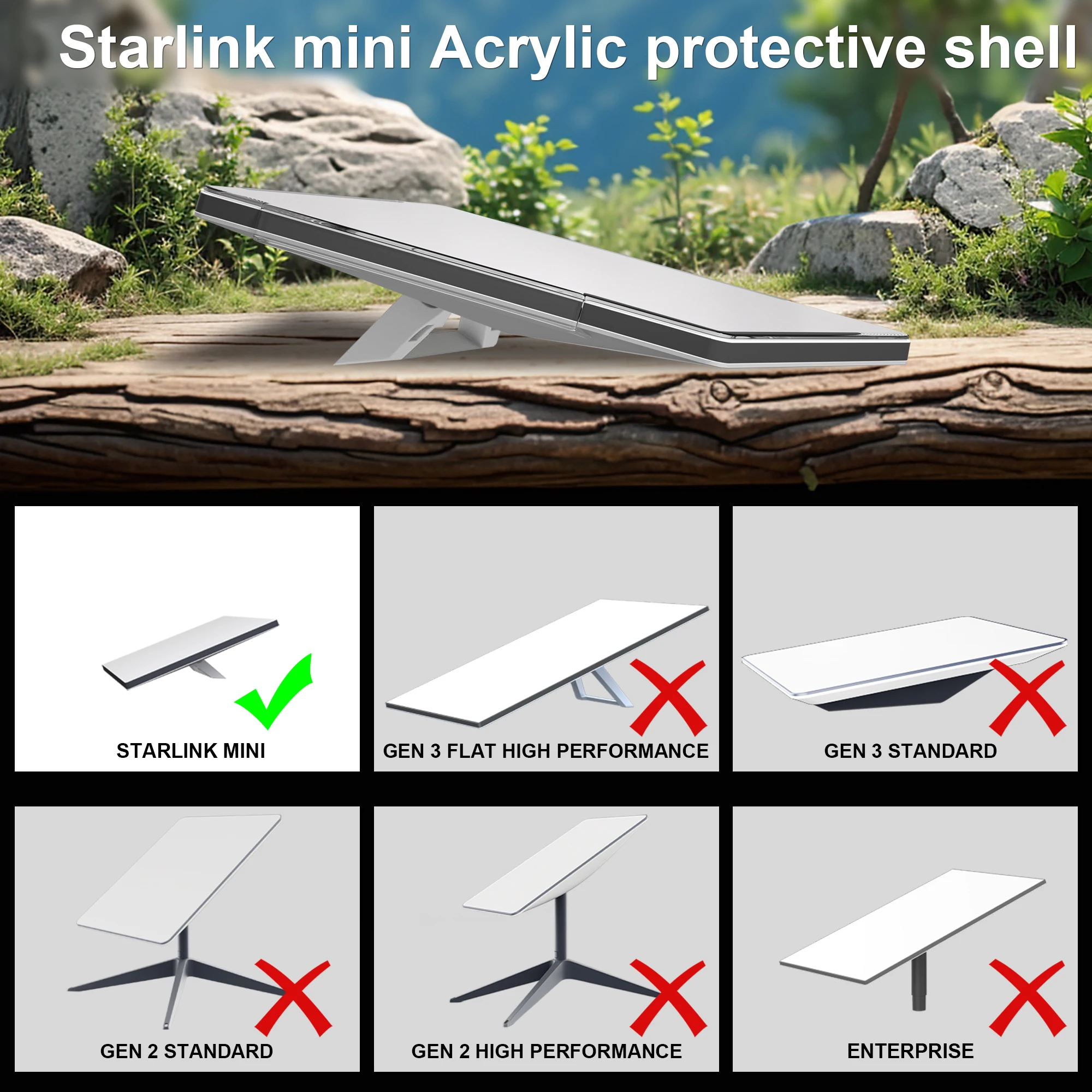 Starlink protective cover For Starlink Mini PC Case Cover from Hailstone Rocks