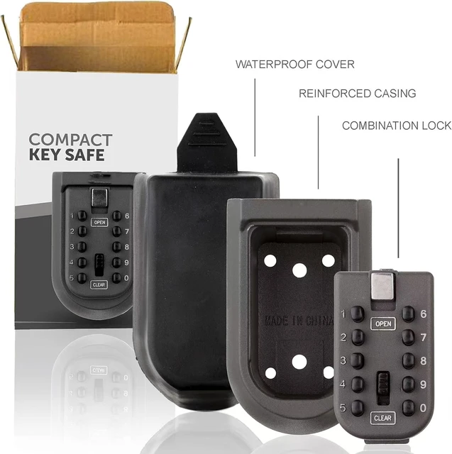 Wall Mounted metal  Key Safe Storage Organizer Box With Combination Lock 10-Digital Password Weatherproof Cover For Home Outdoor 4