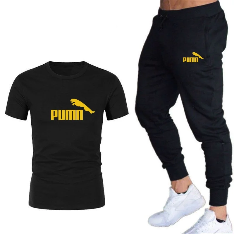 

2024 Summer Large size T-Shirt Pants Set For Man Hot Sell Casual Fitness Jogger 2 Piece Suits New Short Sleeved Men's Tracksuit