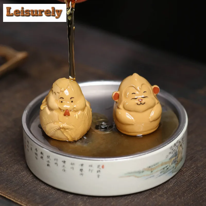 Monkey Purple Clay Twelve Zodiac Snake Tea Pet Japanese Tea Spirit Tea Figurine Play Toys Tea Statue Ornaments Drinkware Craft
