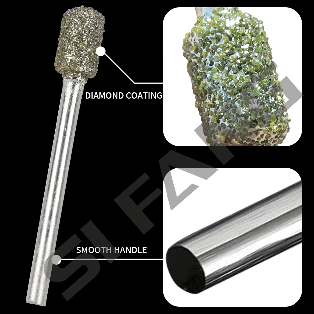 Aexit 3mmx16mm Tapered Abrasive Mounted Points Head