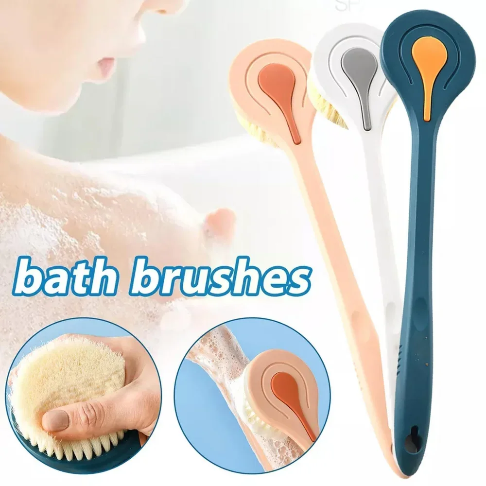 Long Handle Bath Brush Exfoliating ScrubberBody Scrub Back Massage Brush Shower Brush Sponge Exfoliator Cleaning Bathing Tools 2