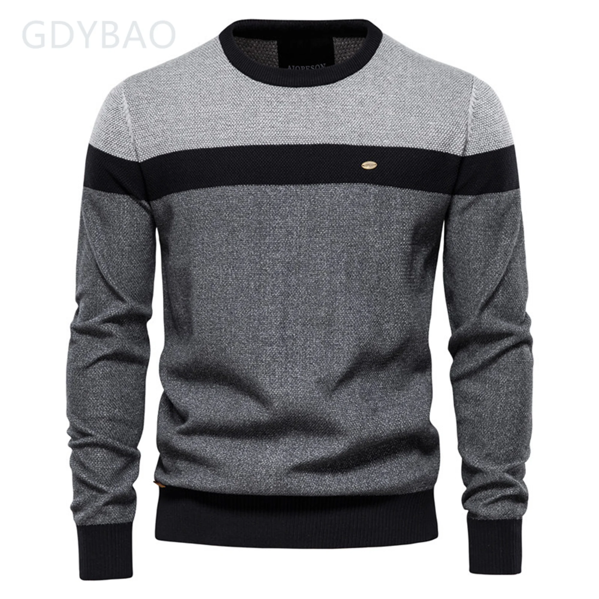 

GDDYBAO Spliced Cotton Sweater Men Casual O-neck High Quality Pullover Knitted Sweaters Male New Winter Brand Mens Sweaters