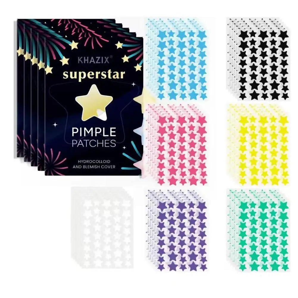 1400pcs Colorful stars Acne patch Acne removal Invisible Concealer Breathable Spots and acne marks cover Facial care patches