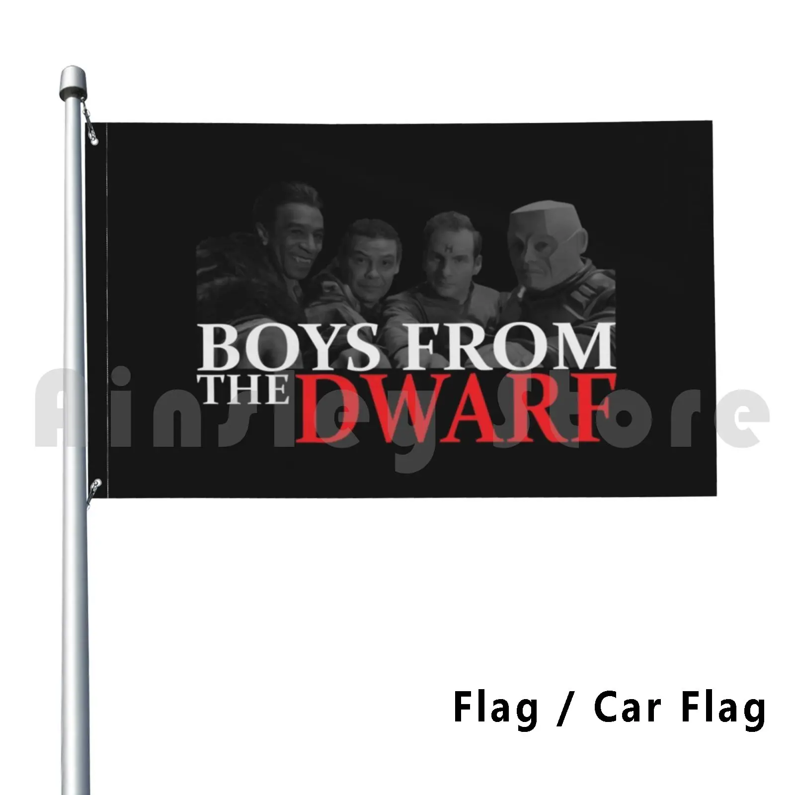 Boys From The Dwarf Outdoor Decor Flag Car Flag Red Dwarf Dave Lister The Cat Kat Kit Kryten Arnold J Rimmer