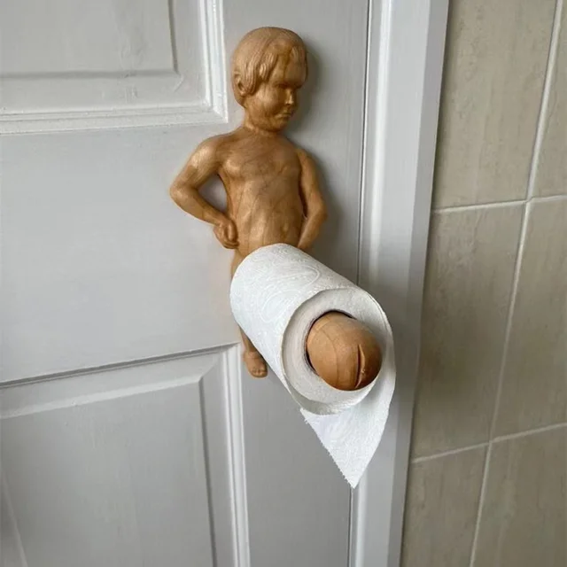Funny Wooden Penis Toilet Paper Holder 3