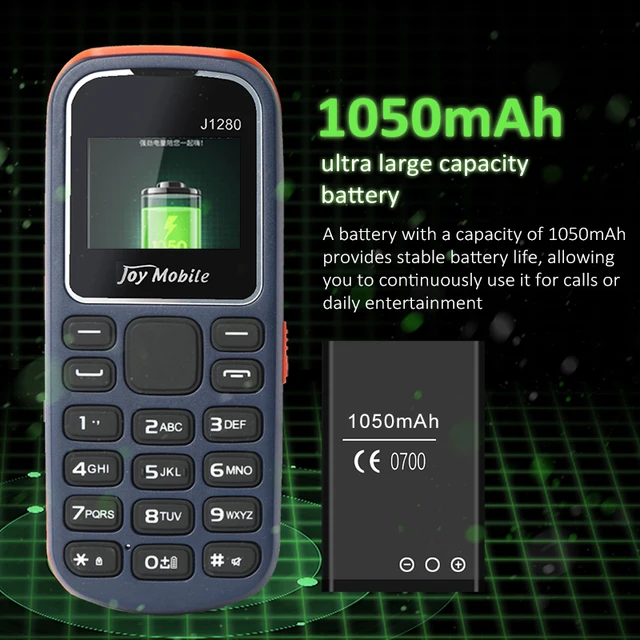 MKTEL  J1280 Feature Phone Strong Torch 1.44" Display Dual SIM Dual Standby MP3 MP4 Radio Bluetooth GPRS 600mAh Battery 2
