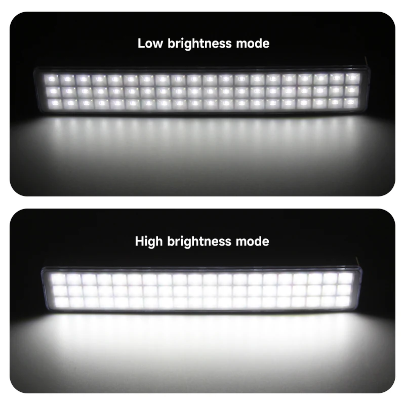 60LEDs Wall-mounted Emergency Light 2 Modes Dimmable Outdoor Portable Camping Light Multifunctional Lamp for Power Failure