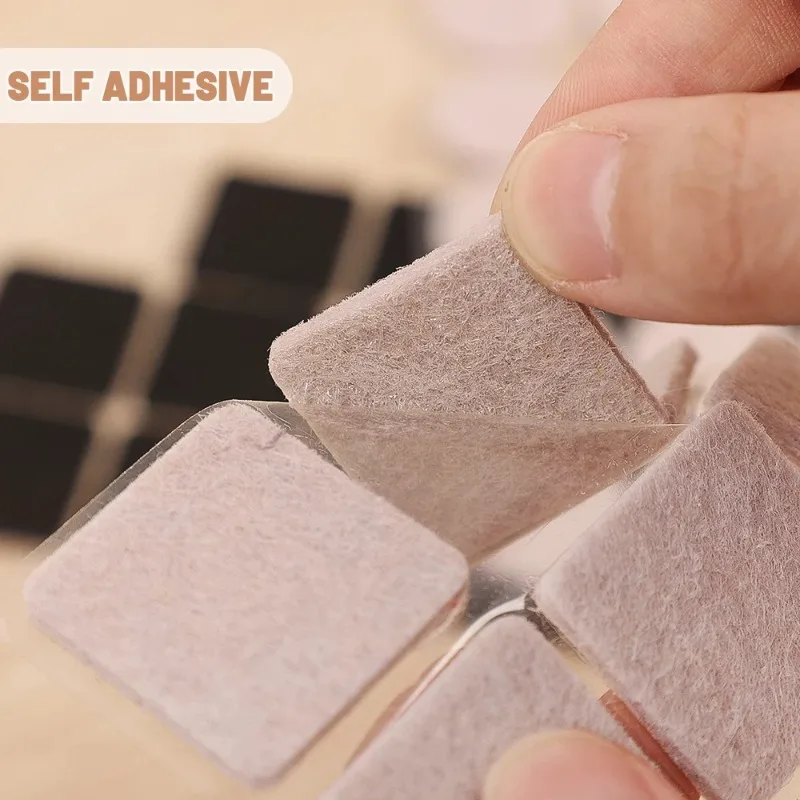Self-Adhesive Felt Chair Leg Pads - Floor Scratch Protector Mat for Furniture Legs, Round Bottom Anti-Scratch Pads, Set of 180/18 Pieces