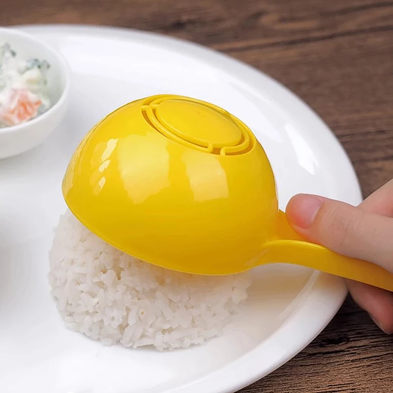 Plastic Shaped Spoon Rice Spoon Non-stick DIY Rice Scoop Mold Rice Ball Spoon Half Round Porridge Spoon Kitchen Accessories