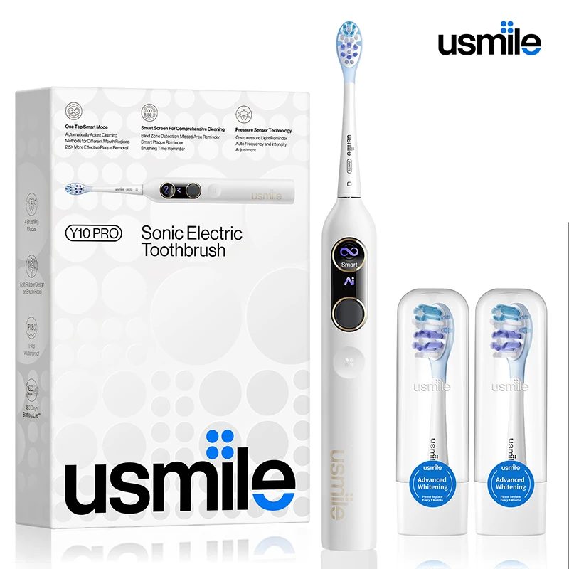 Usmile Y10 Pro Superclea Spazzolino Elettrico Sonico Smart Screen 180 Giorni Di Durata Della Batteria Per Adulti Timer Intelligente Ricaricabile Di Ti