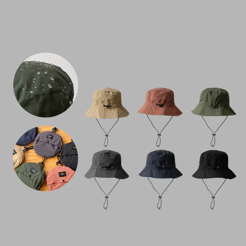 Waterproof Fisherman Hat New Fashion Drawstring Panama Bucket Hats
