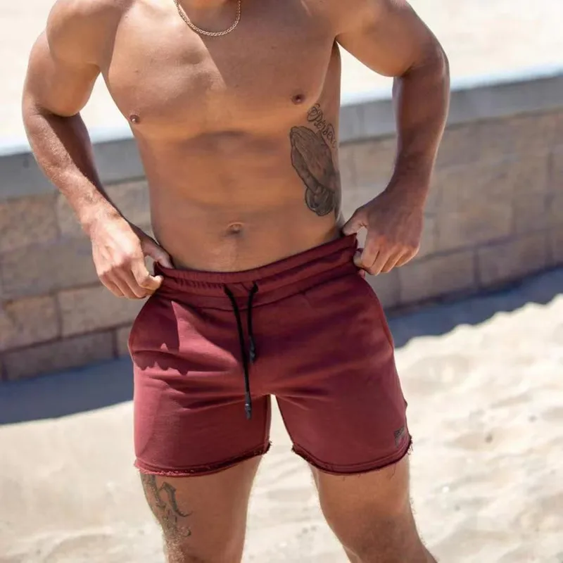 New muscle fitness brothers sweatpants men's big terry summer leisure running equipment training squat shorts