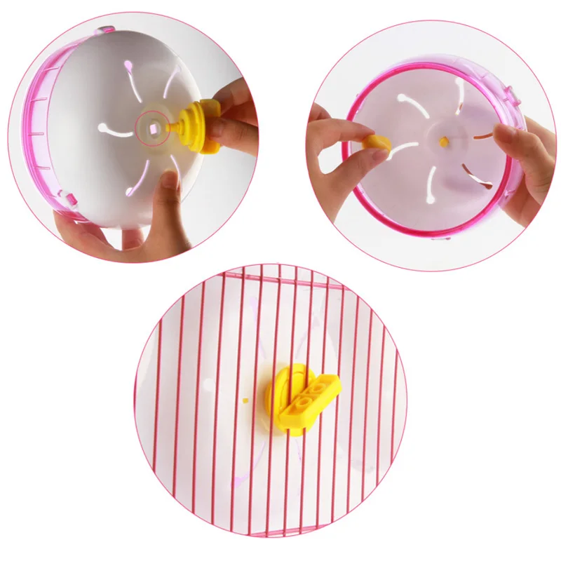 Hamster Running Disc Toy Silent Runner Roller Golden Bear Rotatory Jogging Wheel Exercise Wheel 14/17/21cm 3 Sizes
